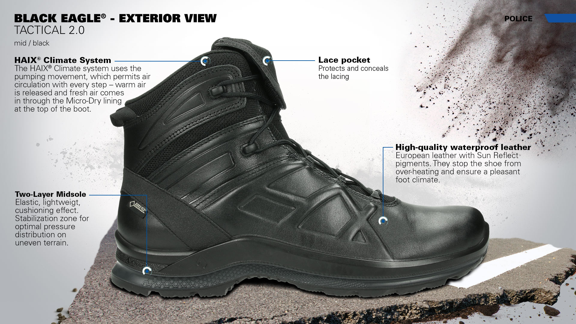 HAIX Black Eagle Tactical 2.0 GTX Mid Outside View