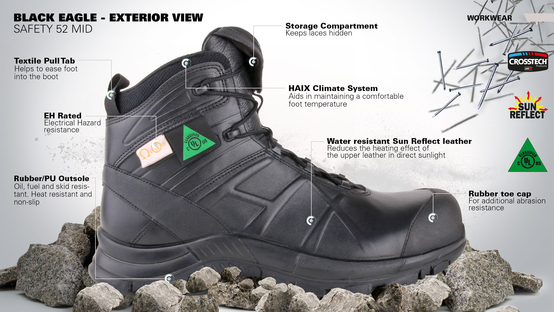 HAIX Interactive Black Eagle Safety 52 mid