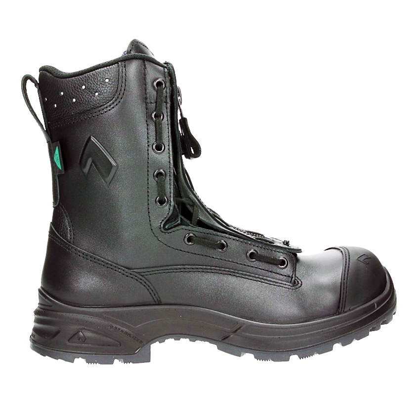 Side view of black Airpower XR2 EMS boot with reinforced toe, zipper closure, and rugged slip-resistant sole.