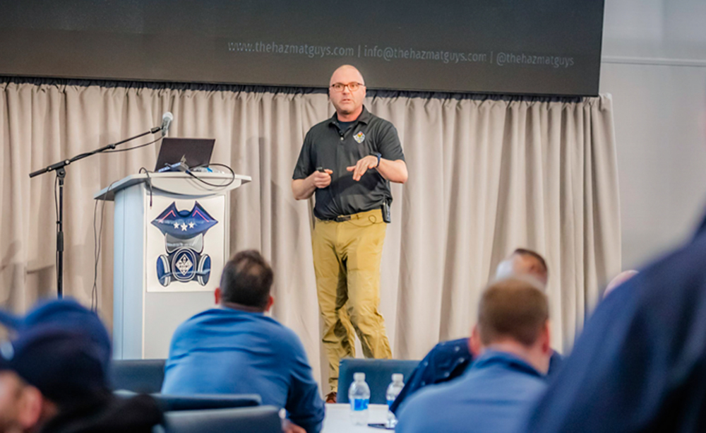 Haz Mat Guys CEO Bobby Salvesen speaks at an industry conference.