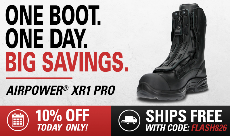HAIX Airpower XR1 Pro boot on sale with 10% off today only and free shipping using promo code FLASH826 for savings.