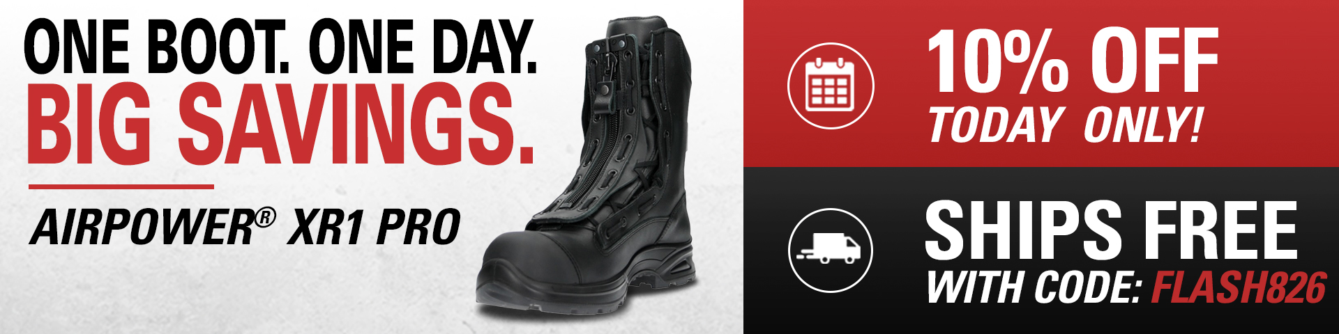 HAIX Airpower XR1 Pro boot on sale with 10% off today only and free shipping using promo code FLASH826 for savings.