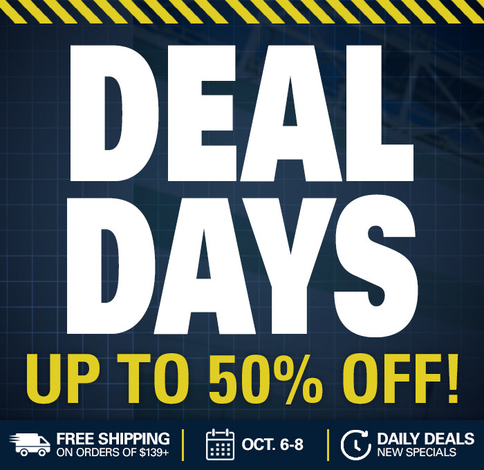 Promotional graphic for HAIX Deal Days featuring up to 50 percent off, free shipping, and dates from October 6 to 8.