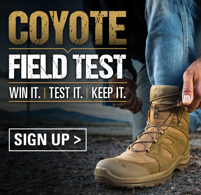 Sign up for a chance to test and keep a pair of Black Eagle Athletic Mid Coyote boots
