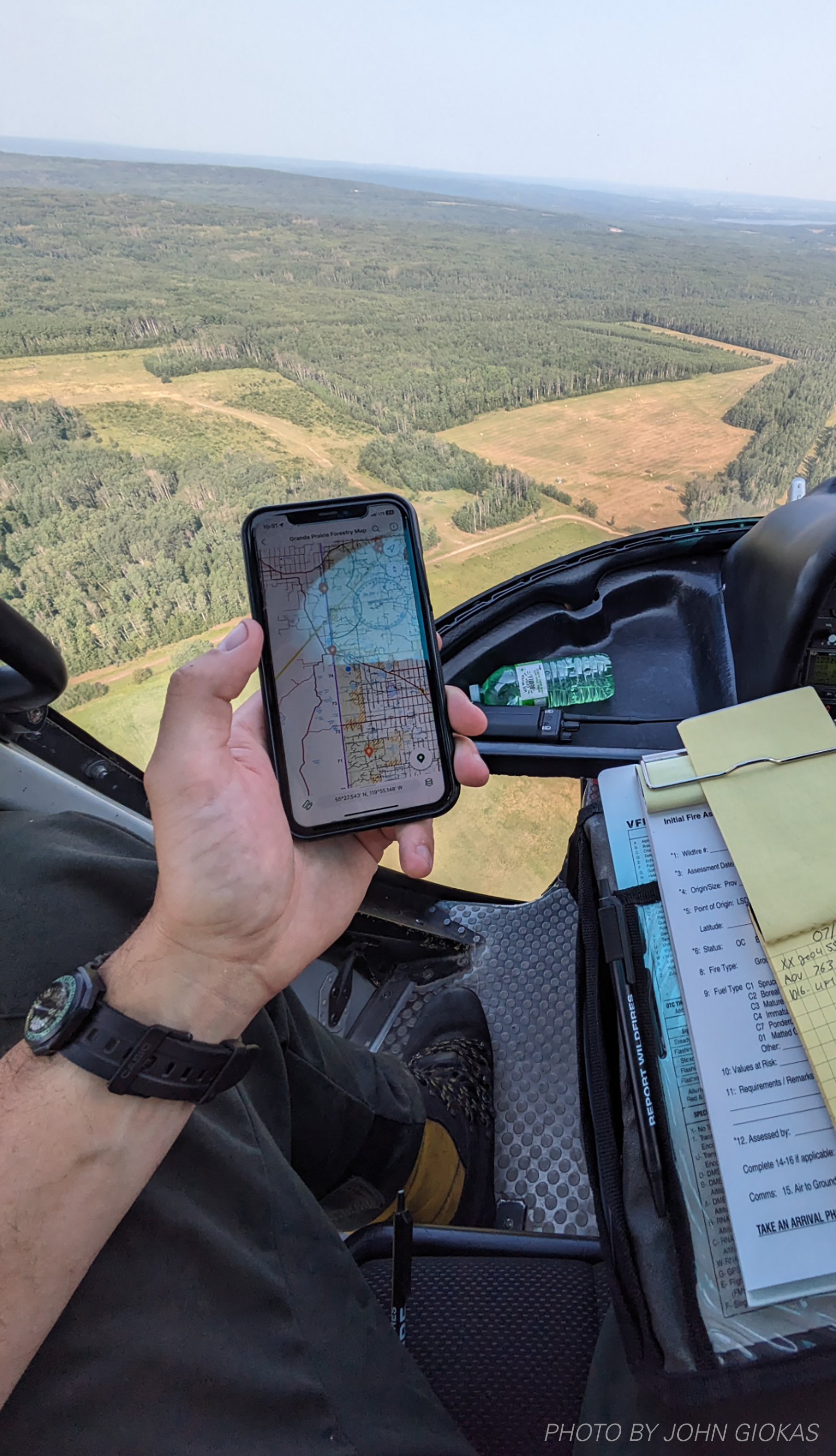 John Giokas in Helicopter